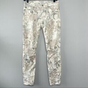 7 FOR ALL MANKIND Floral Skinny Jeans Womens 26 Distressed Preppy Grunge Casual